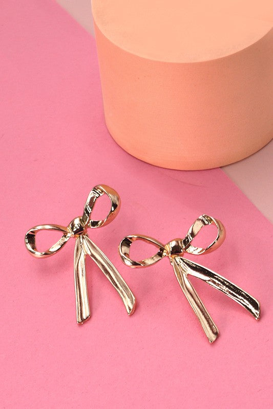 Put A Bow On It Earrings-Earrings-Wall To Wall-The Village Shoppe, Women’s Fashion Boutique, Shop Online and In Store - Located in Muscle Shoals, AL.