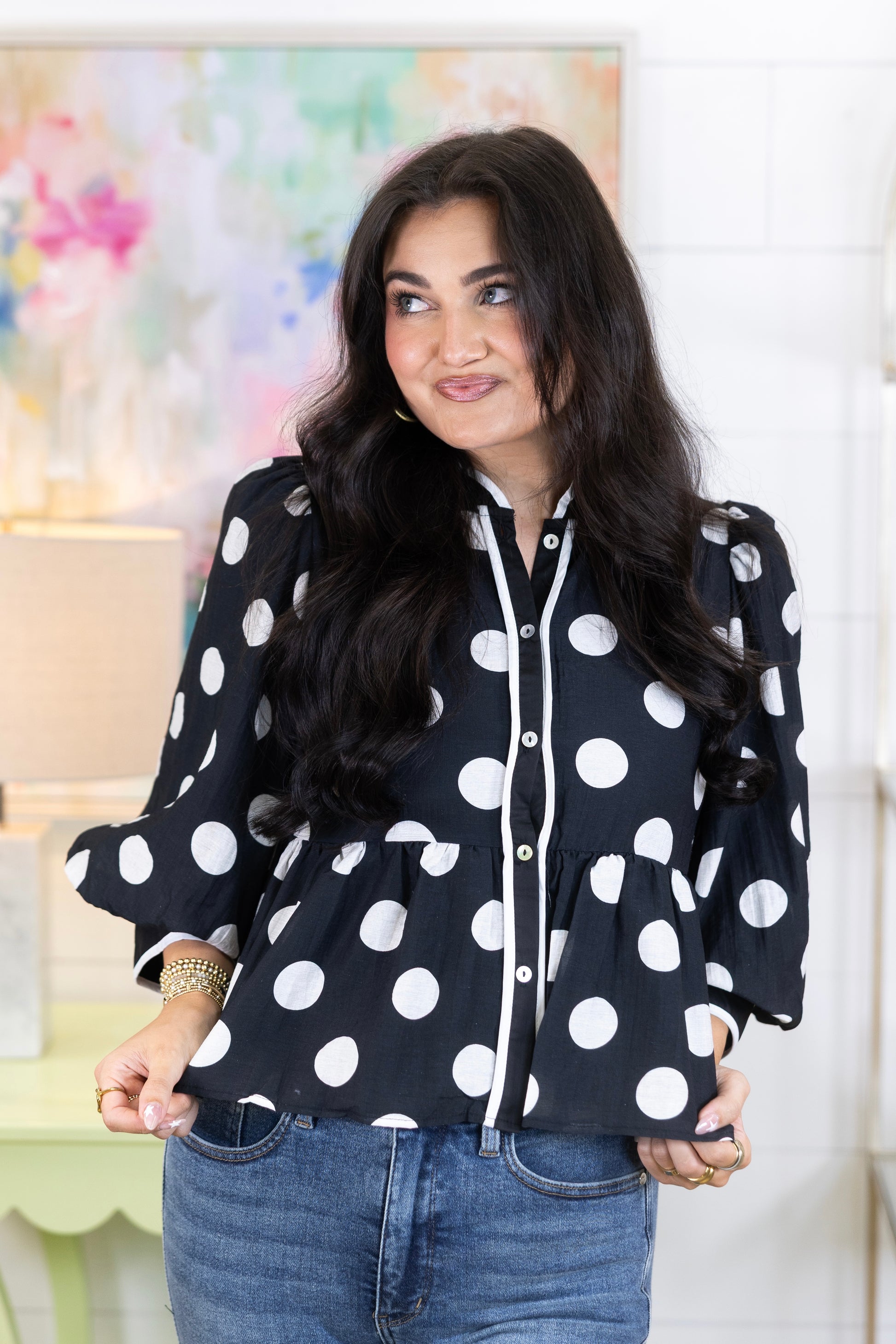 The Lonnie Blouse-3/4 Sleeves-Jodifl-The Village Shoppe, Women’s Fashion Boutique, Shop Online and In Store - Located in Muscle Shoals, AL.