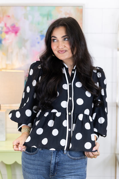 The Lonnie Blouse-3/4 Sleeves-Jodifl-The Village Shoppe, Women’s Fashion Boutique, Shop Online and In Store - Located in Muscle Shoals, AL.