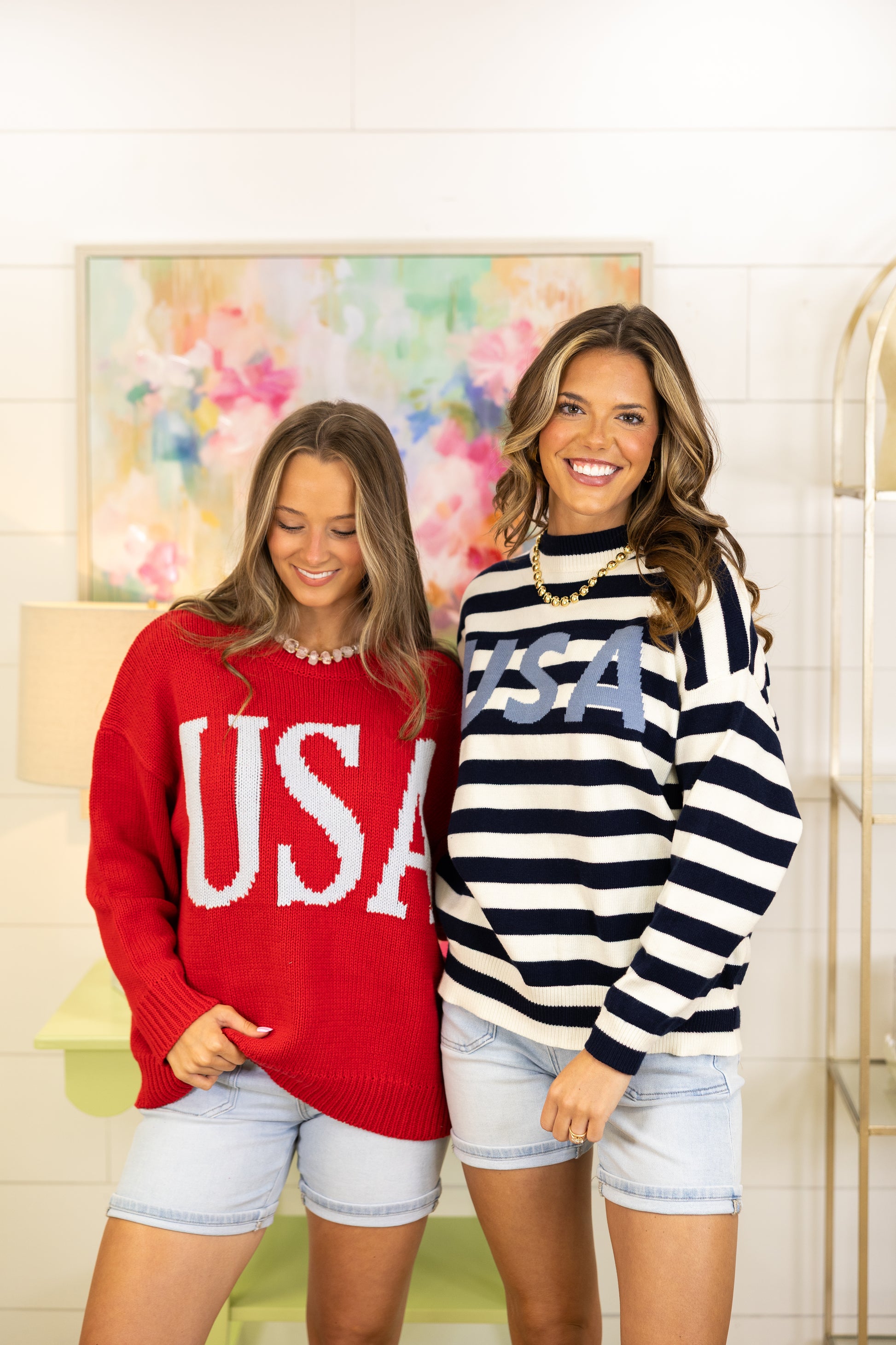 Stars & Stripes Sweater-Sweaters-Le Lis-The Village Shoppe, Women’s Fashion Boutique, Shop Online and In Store - Located in Muscle Shoals, AL.