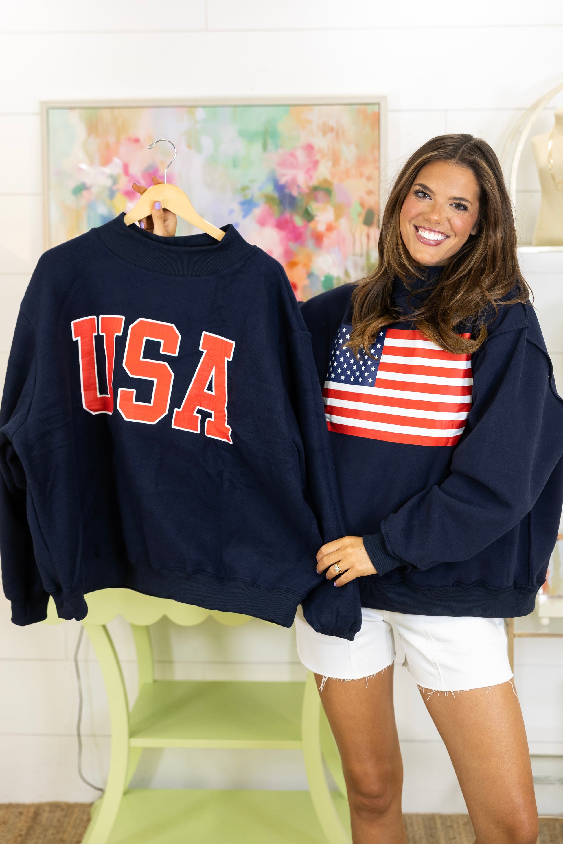 Star-Spangled Sweatshirt-Sweatshirt-Bucketlist-The Village Shoppe, Women’s Fashion Boutique, Shop Online and In Store - Located in Muscle Shoals, AL.