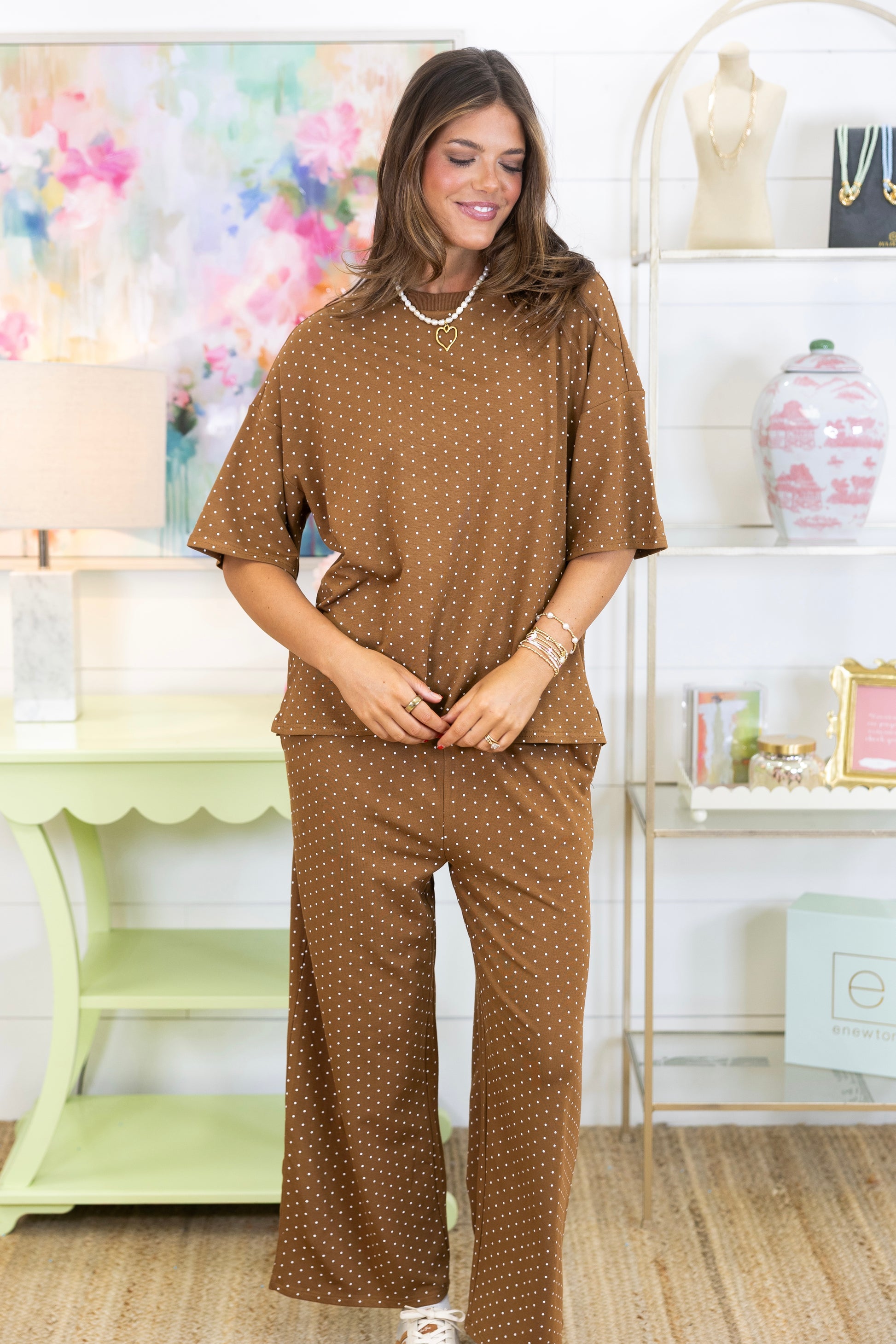 Coffee Break Set-Matching Set-Polagram-The Village Shoppe, Women’s Fashion Boutique, Shop Online and In Store - Located in Muscle Shoals, AL.