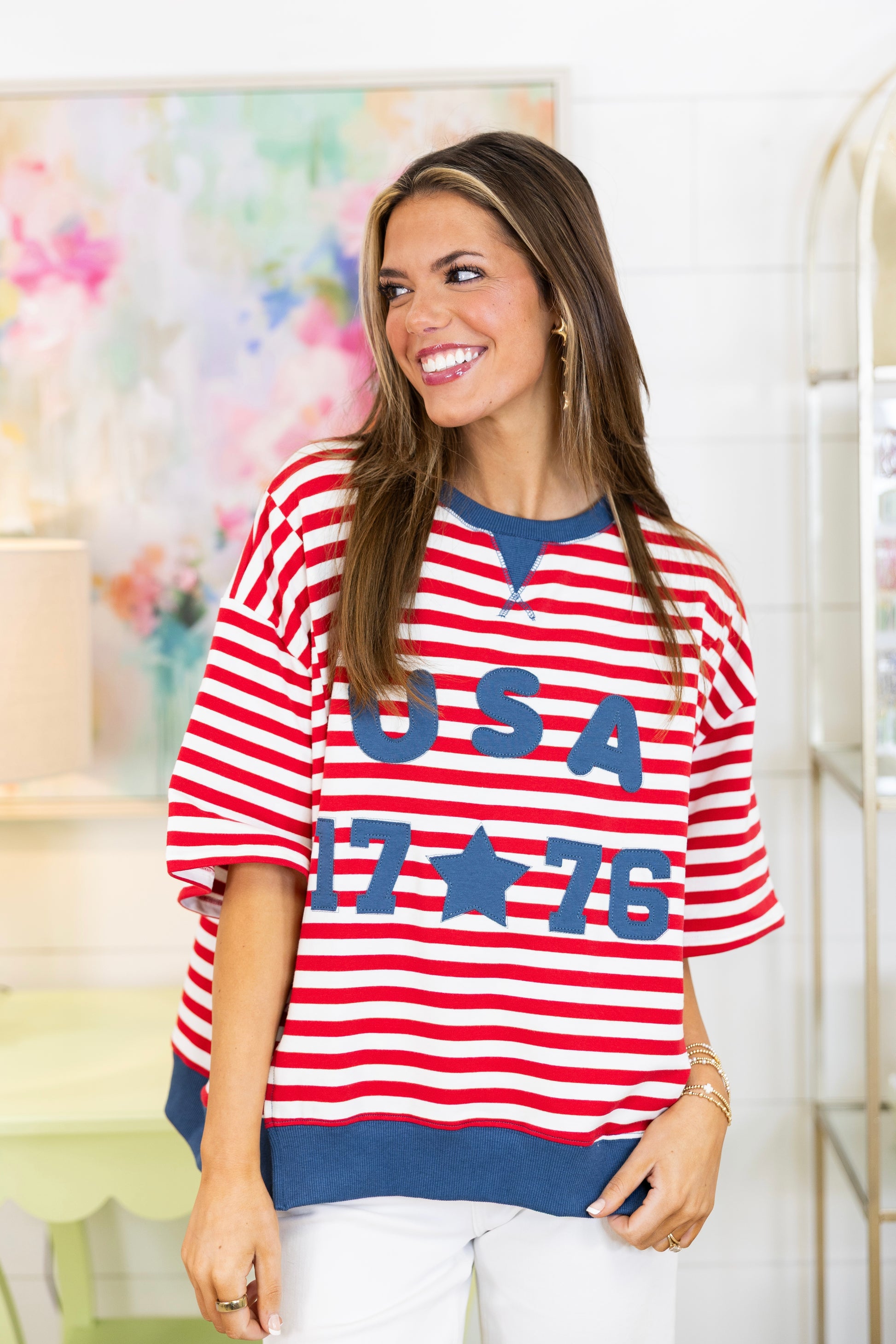 Like it's 1776 Tee-Short Sleeves-Main Strip-The Village Shoppe, Women’s Fashion Boutique, Shop Online and In Store - Located in Muscle Shoals, AL.
