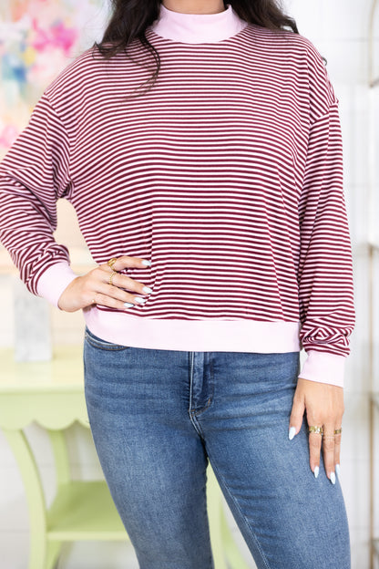 On Repeat Mockneck Pullover-Sweatshirt-Wishlist-The Village Shoppe, Women’s Fashion Boutique, Shop Online and In Store - Located in Muscle Shoals, AL.