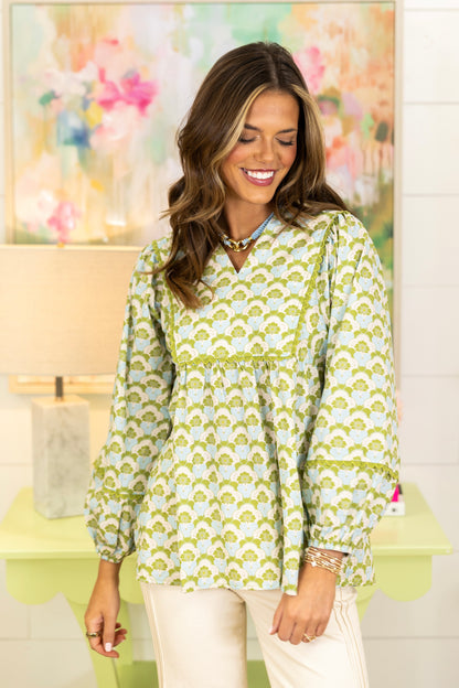 Clover Lane Blouse-3/4 Sleeves-Jodifl-The Village Shoppe, Women’s Fashion Boutique, Shop Online and In Store - Located in Muscle Shoals, AL.