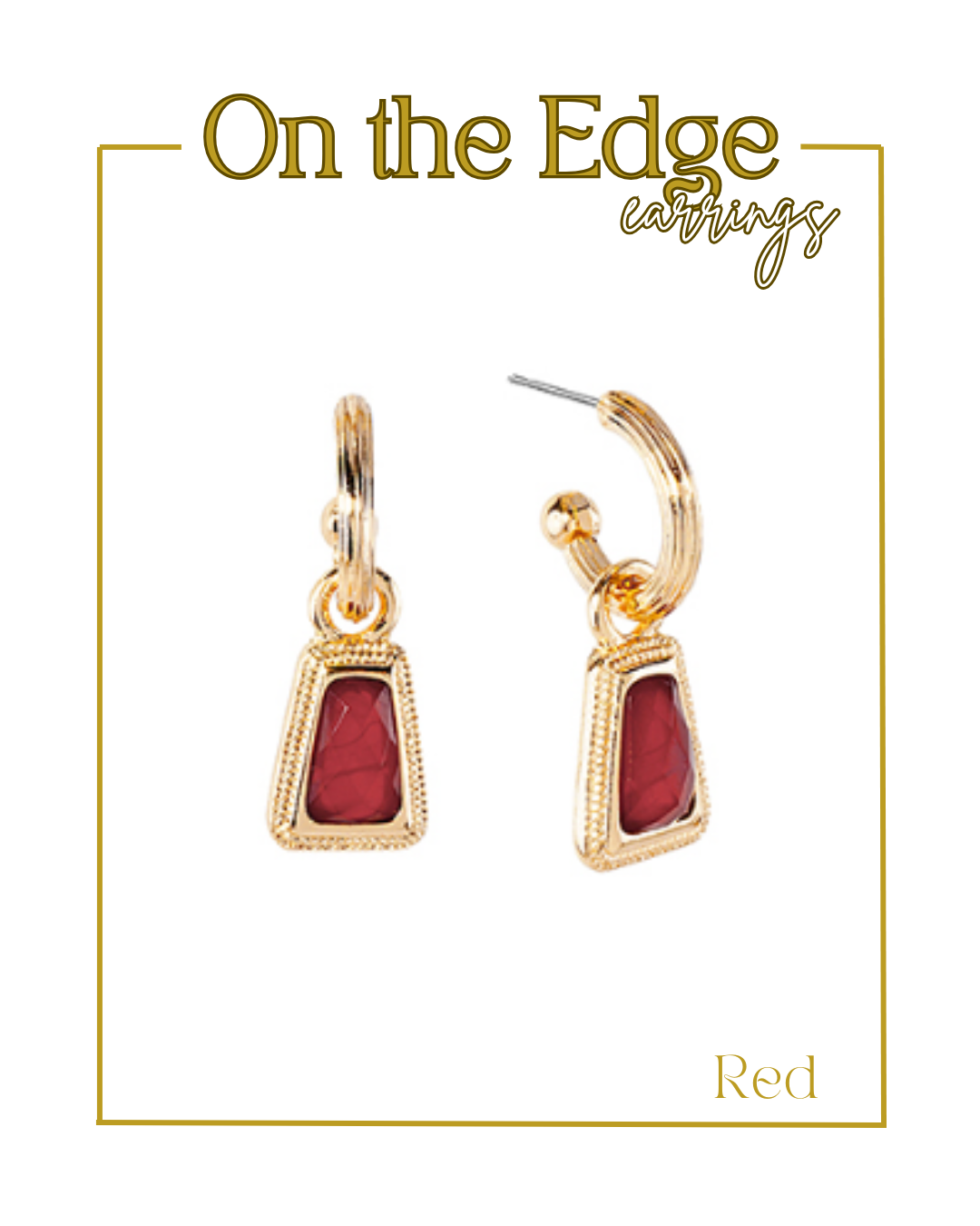 On the Edge Earrings-Earrings-Golden Stella-The Village Shoppe, Women’s Fashion Boutique, Shop Online and In Store - Located in Muscle Shoals, AL.