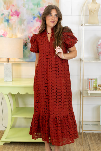 The Elsie Eyelet Midi Dress
