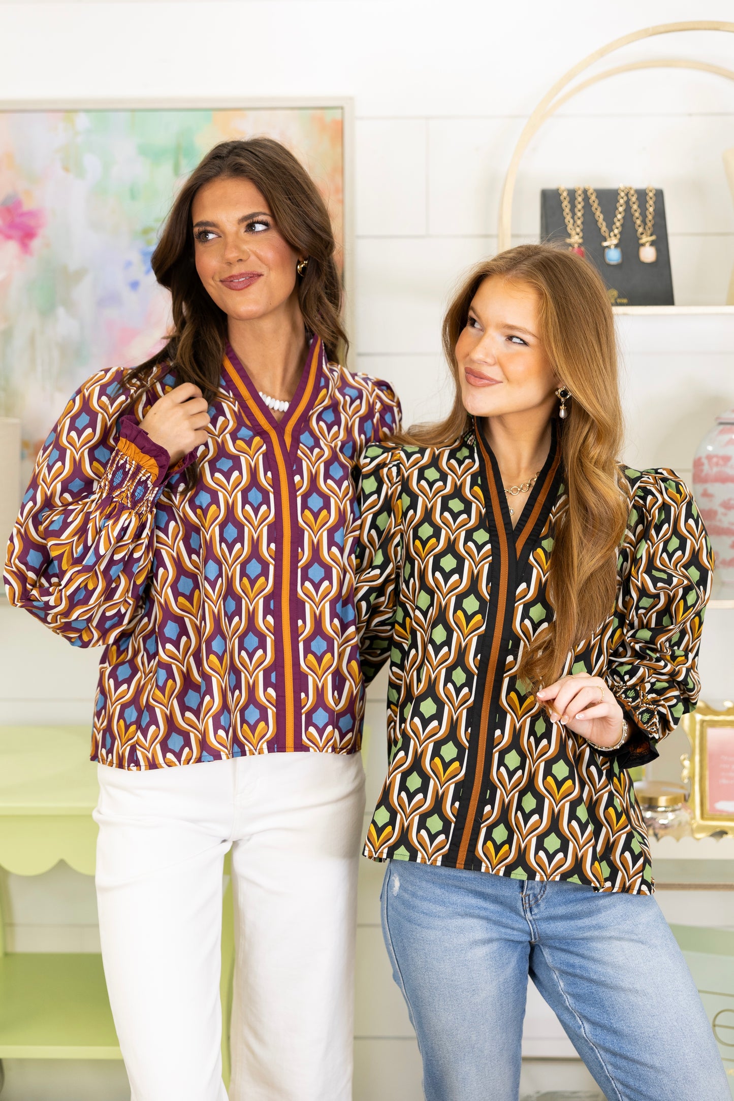 The Robbie Blouse-Long Sleeves-Entro-The Village Shoppe, Women’s Fashion Boutique, Shop Online and In Store - Located in Muscle Shoals, AL.