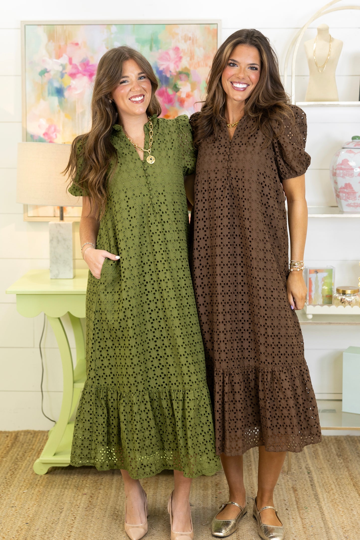 The Elsie Eyelet Midi Dress