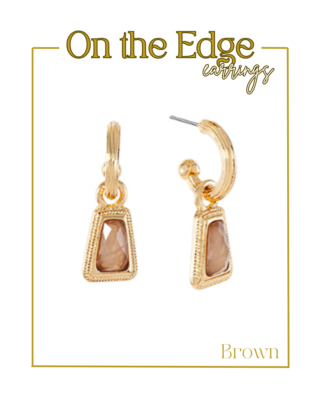 On the Edge Earrings-Earrings-Golden Stella-The Village Shoppe, Women’s Fashion Boutique, Shop Online and In Store - Located in Muscle Shoals, AL.