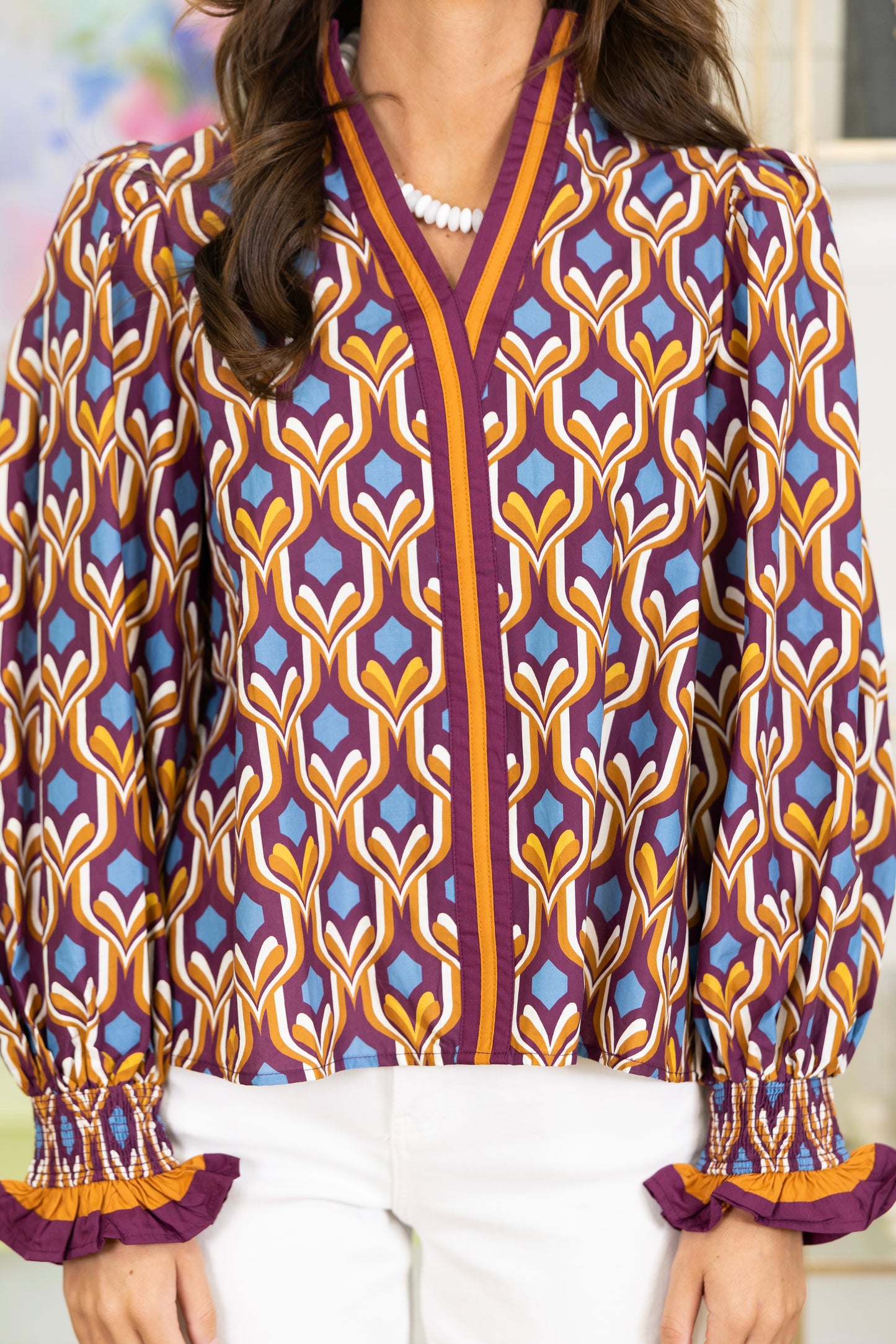 The Robbie Blouse-Long Sleeves-Entro-The Village Shoppe, Women’s Fashion Boutique, Shop Online and In Store - Located in Muscle Shoals, AL.