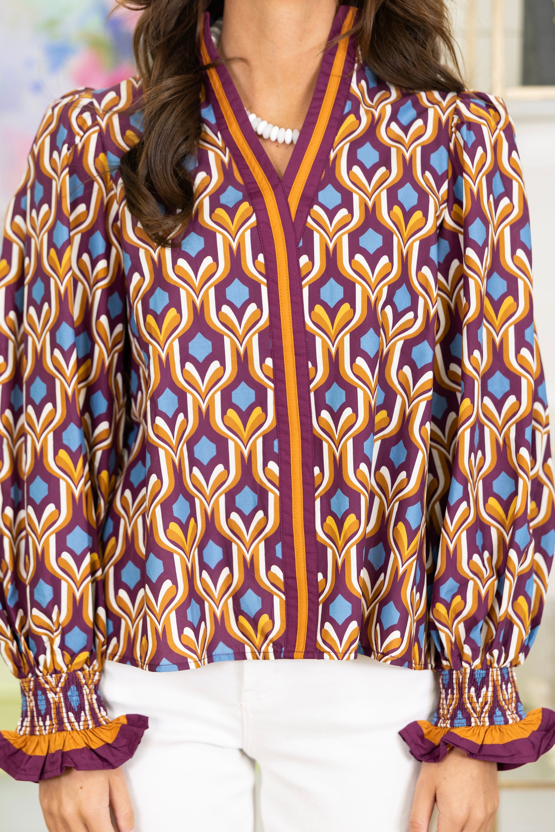 The Robbie Blouse-Long Sleeves-Entro-The Village Shoppe, Women’s Fashion Boutique, Shop Online and In Store - Located in Muscle Shoals, AL.