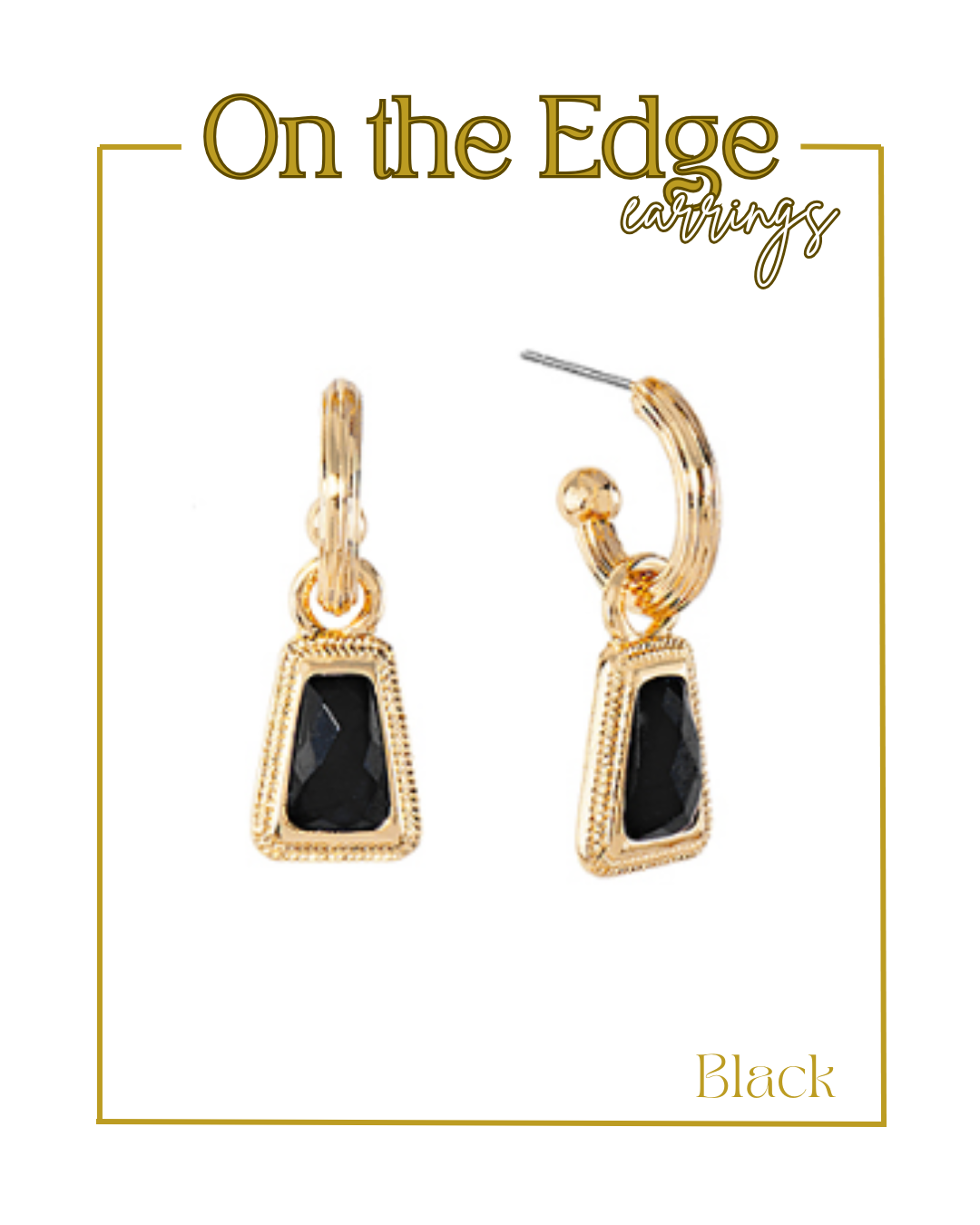 On the Edge Earrings-Earrings-Golden Stella-The Village Shoppe, Women’s Fashion Boutique, Shop Online and In Store - Located in Muscle Shoals, AL.
