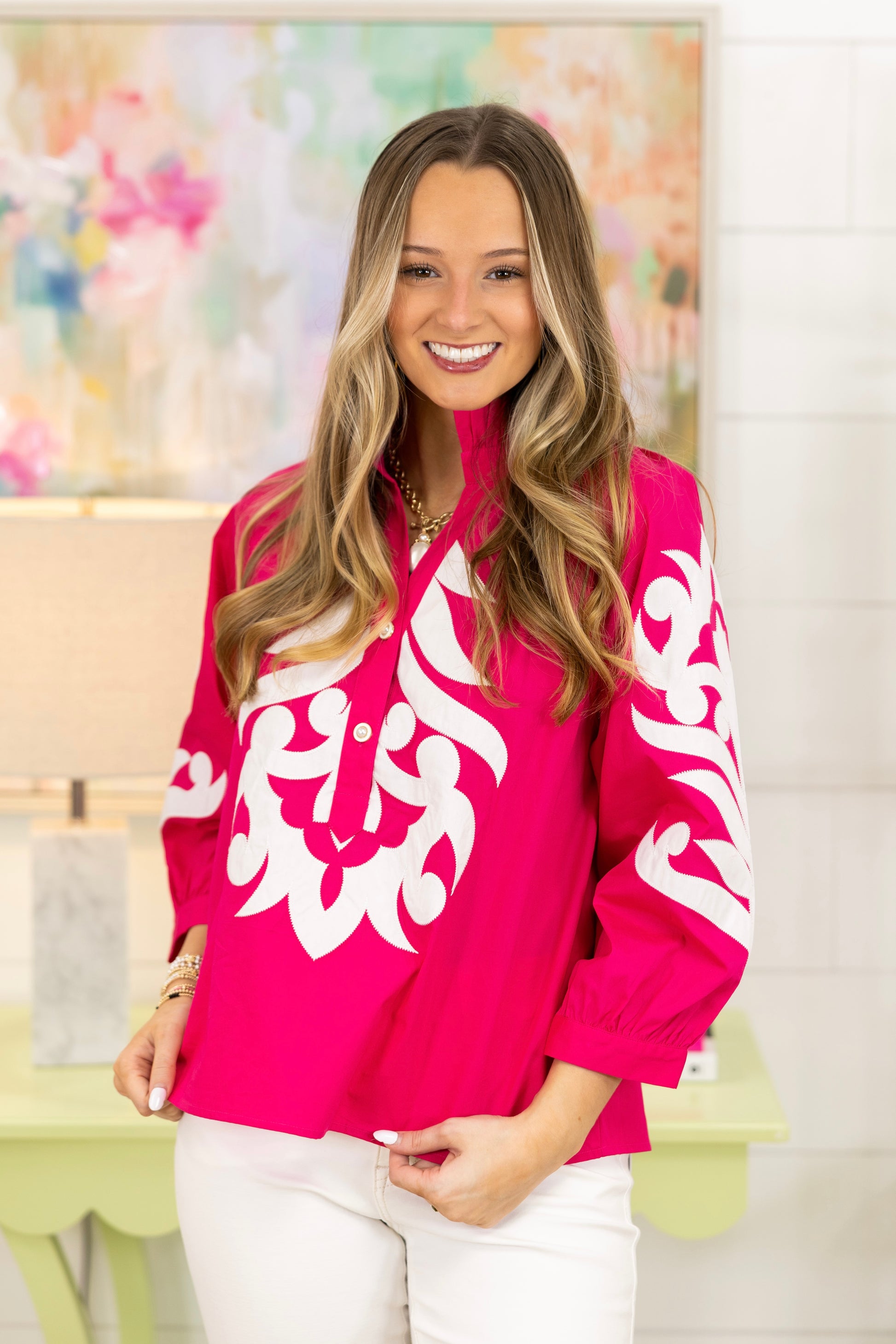 The Joey Blouse-3/4 Sleeves-Jodifl-The Village Shoppe, Women’s Fashion Boutique, Shop Online and In Store - Located in Muscle Shoals, AL.