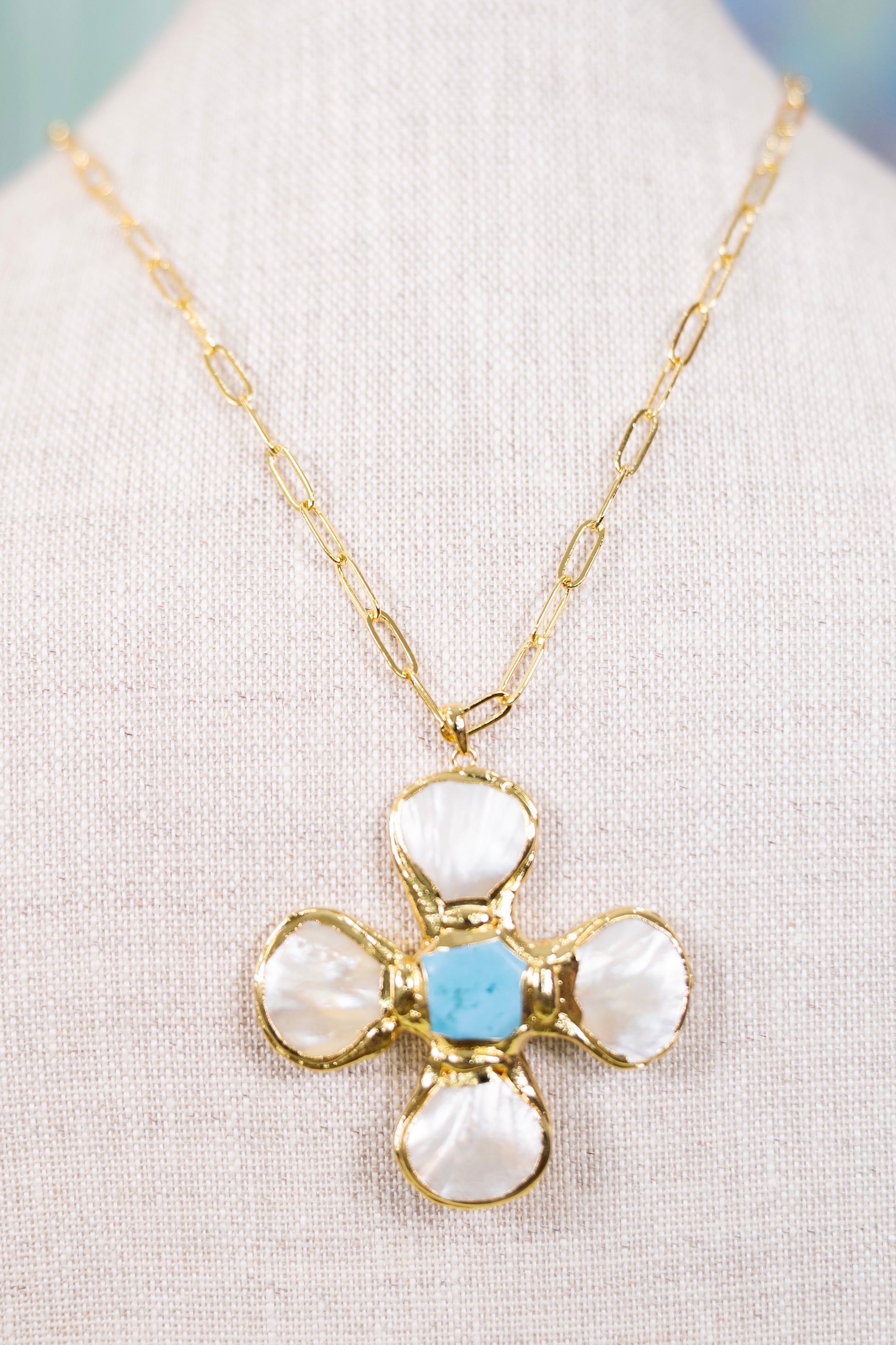 To Be Known Pearl Cross Necklace-Necklaces-Golden Stella-The Village Shoppe, Women’s Fashion Boutique, Shop Online and In Store - Located in Muscle Shoals, AL.
