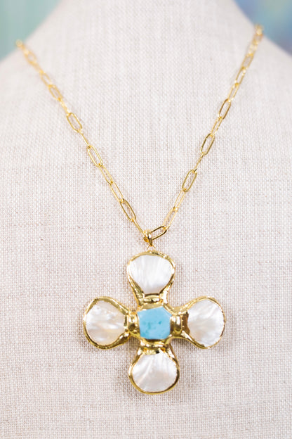 To Be Known Pearl Cross Necklace-Necklaces-Golden Stella-The Village Shoppe, Women’s Fashion Boutique, Shop Online and In Store - Located in Muscle Shoals, AL.