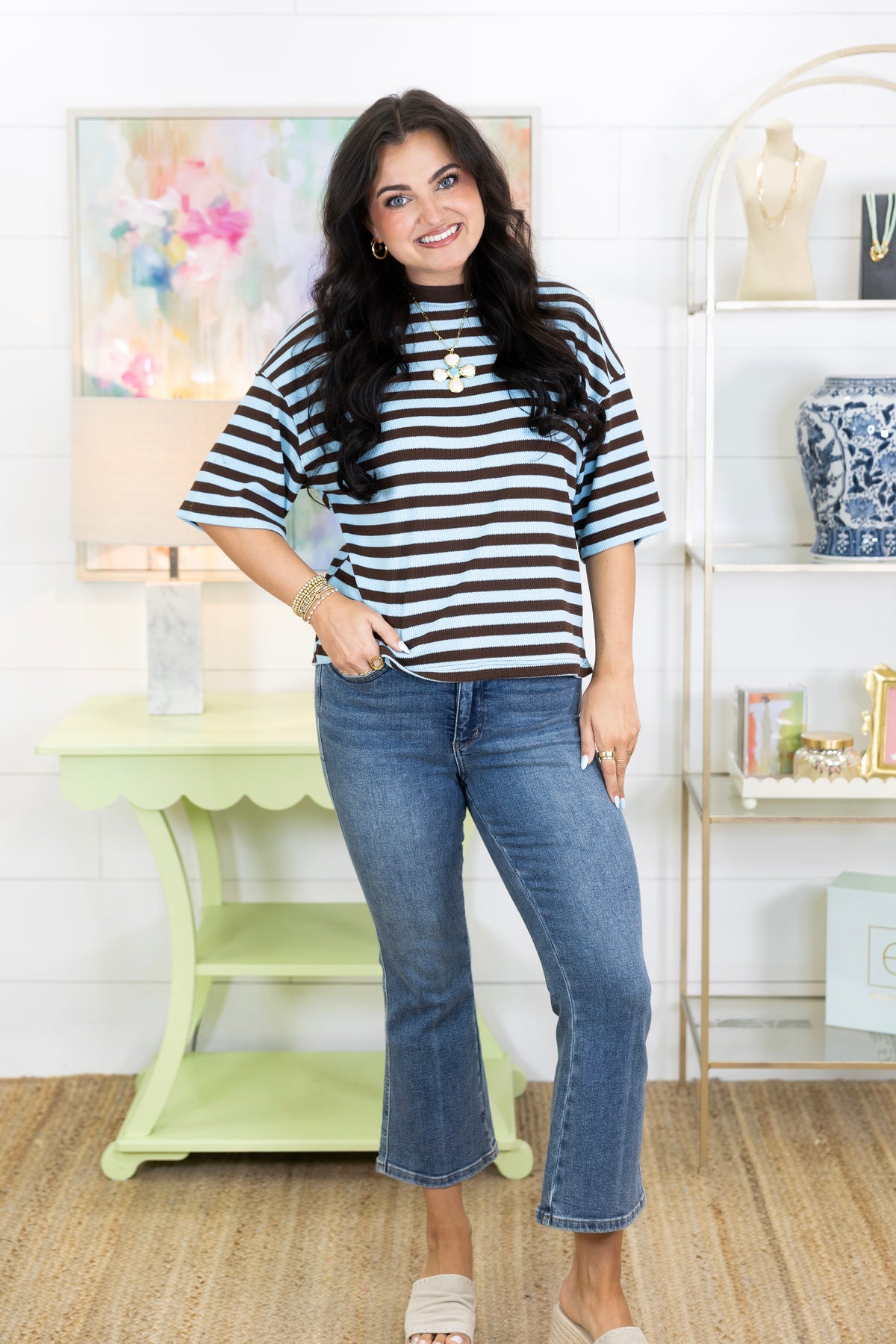 The Wallen Top-Short Sleeves-Entro-The Village Shoppe, Women’s Fashion Boutique, Shop Online and In Store - Located in Muscle Shoals, AL.
