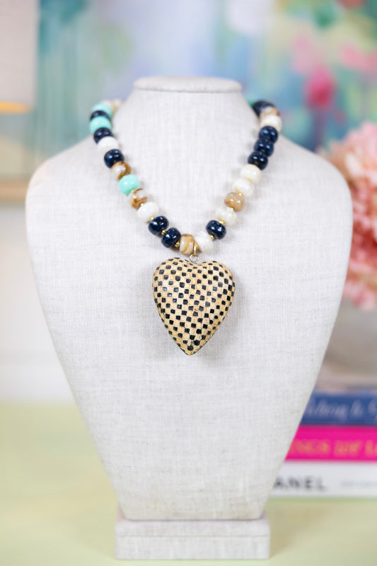 Checkmate Pendant Necklace-Necklaces-Hart Designs-The Village Shoppe, Women’s Fashion Boutique, Shop Online and In Store - Located in Muscle Shoals, AL.