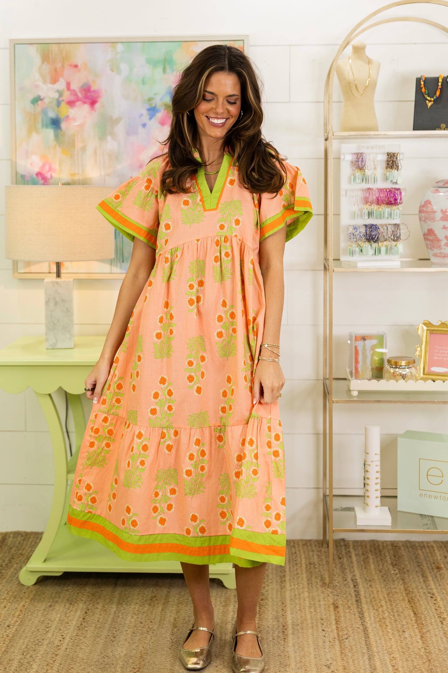 Peachy Keen Midi Dress