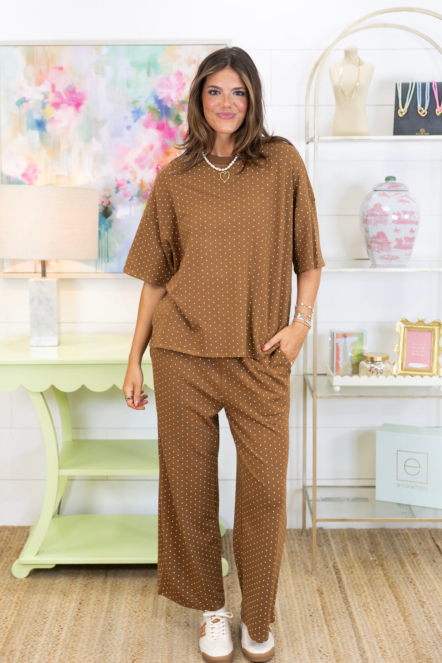 Coffee Break Set-Matching Set-Polagram-The Village Shoppe, Women’s Fashion Boutique, Shop Online and In Store - Located in Muscle Shoals, AL.