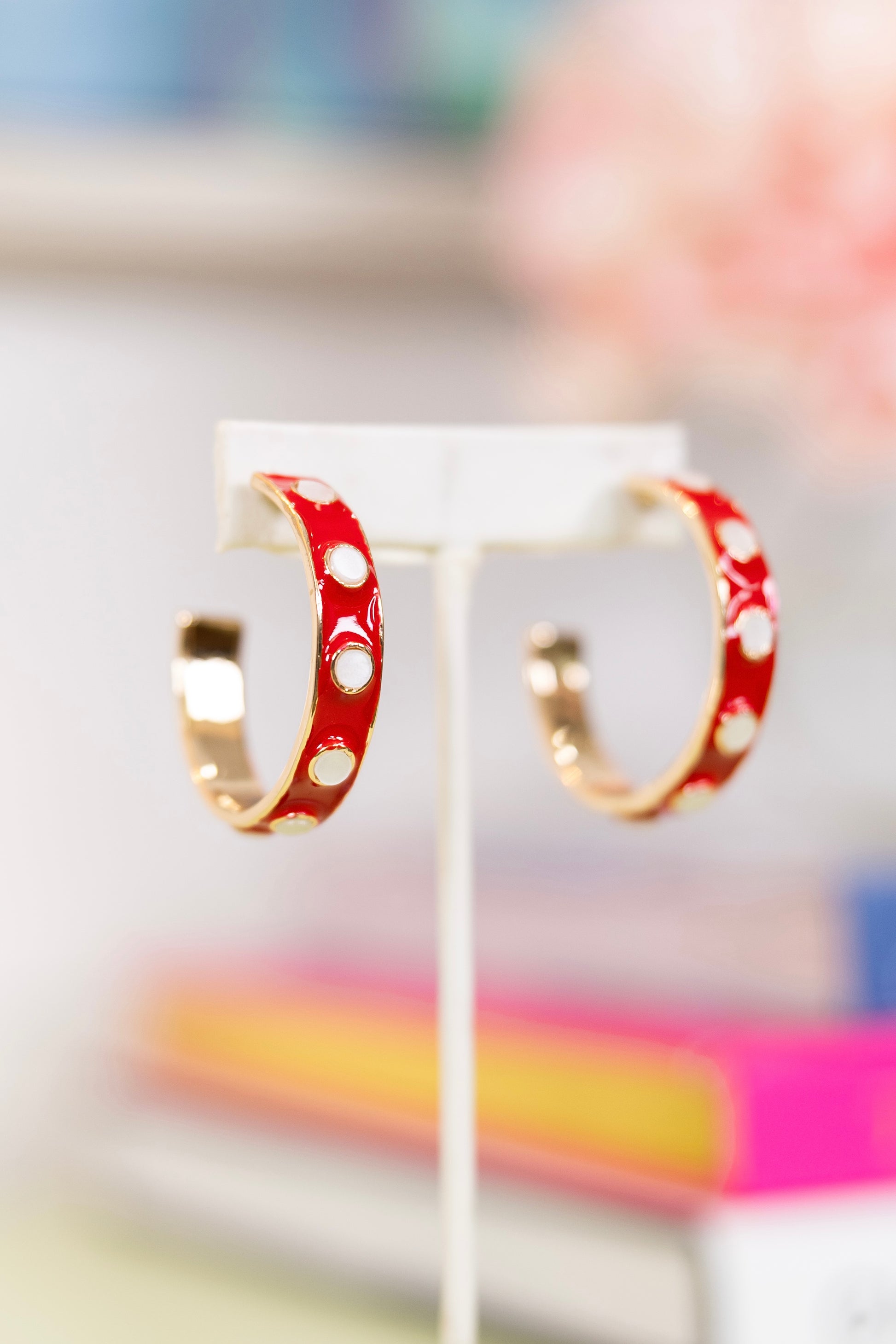 Get Up It's Game Day Hoops-Earrings-Golden Stella-The Village Shoppe, Women’s Fashion Boutique, Shop Online and In Store - Located in Muscle Shoals, AL.