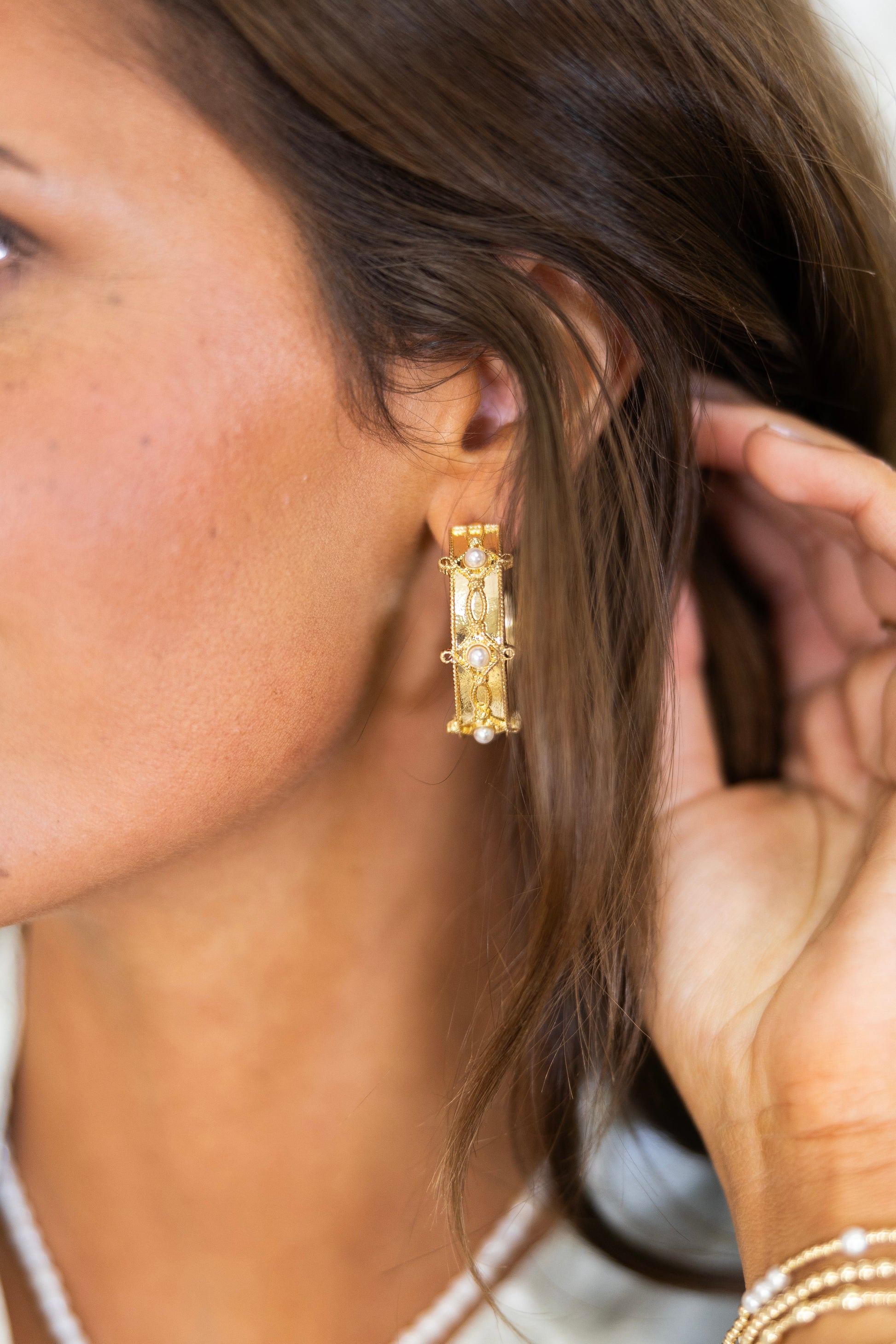 The Versailles Hoops-Earrings-Golden Stella-The Village Shoppe, Women’s Fashion Boutique, Shop Online and In Store - Located in Muscle Shoals, AL.