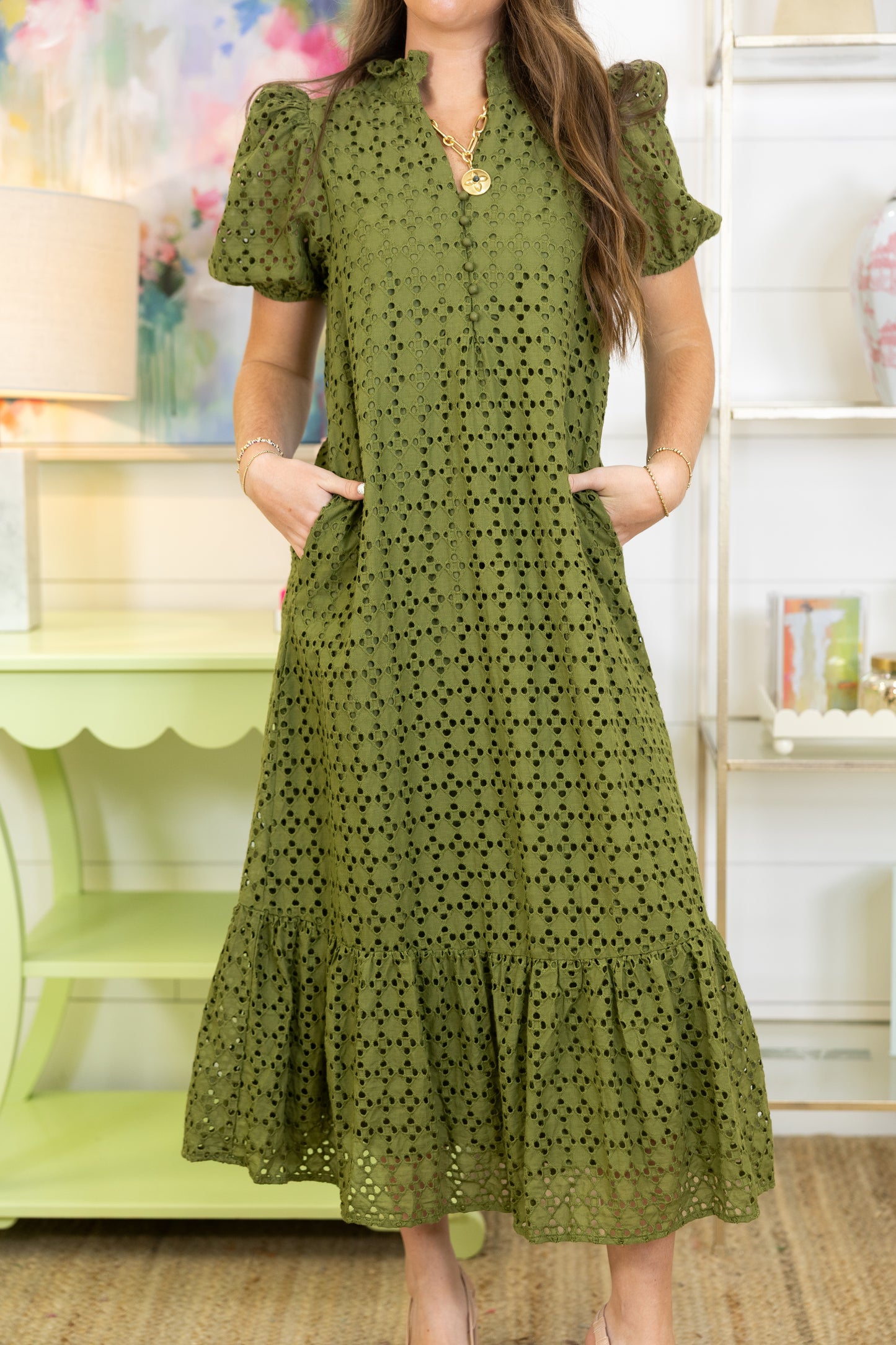 The Elsie Eyelet Midi Dress