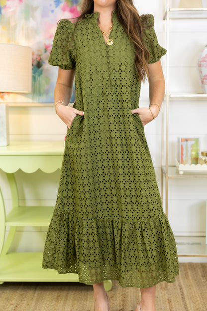 The Elsie Eyelet Midi Dress