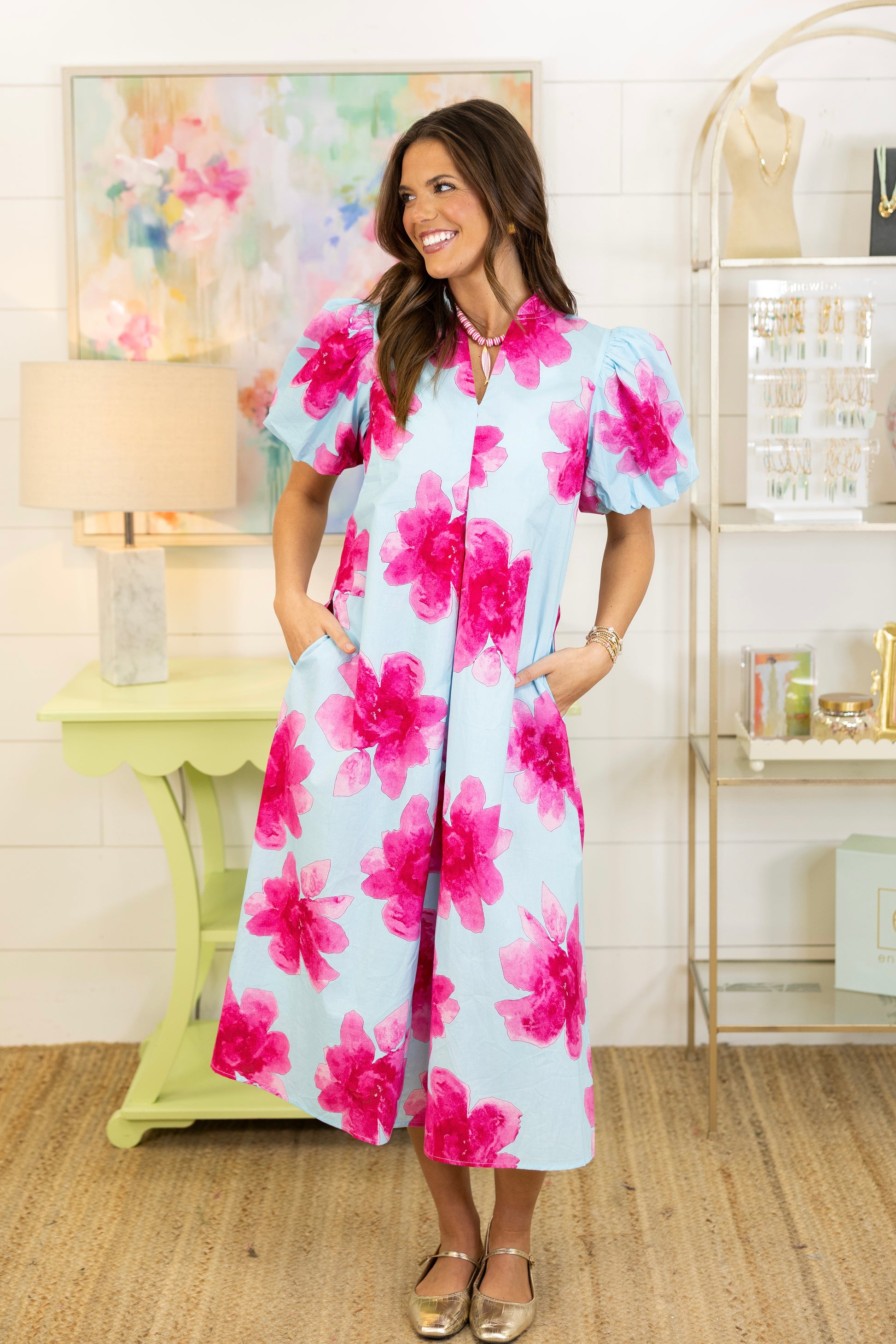 Saint Tropez Garden Dress-Midi Dress-Glam-The Village Shoppe, Women’s Fashion Boutique, Shop Online and In Store - Located in Muscle Shoals, AL.