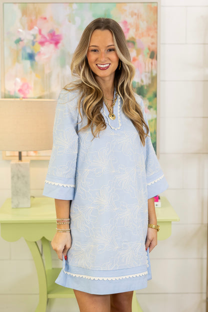 Seabreeze Embroidered Shift Dress-Mini Dress-Jodifl-The Village Shoppe, Women’s Fashion Boutique, Shop Online and In Store - Located in Muscle Shoals, AL.