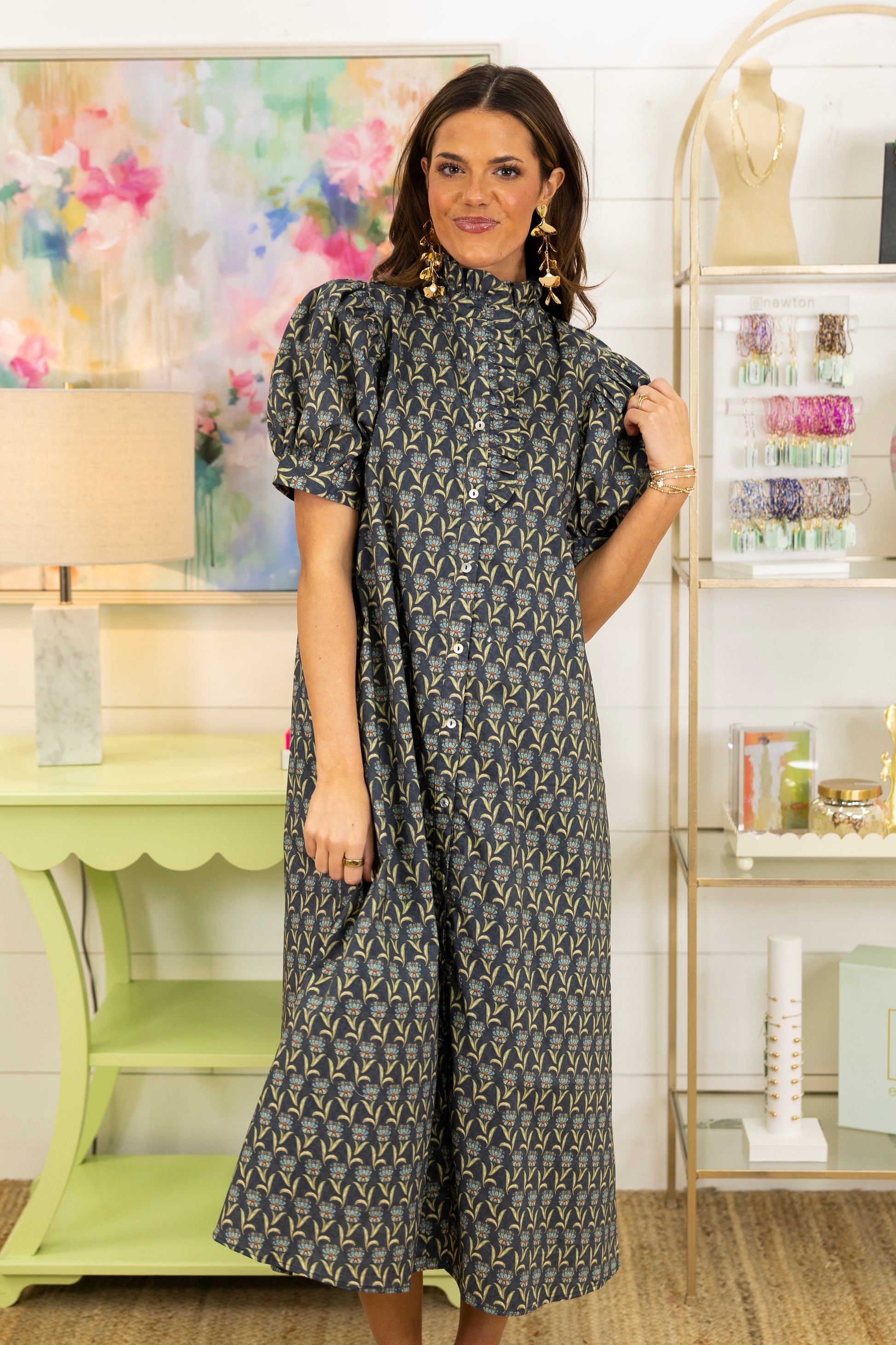 The Etta Midi Dress-Midi Dress-Entro-The Village Shoppe, Women’s Fashion Boutique, Shop Online and In Store - Located in Muscle Shoals, AL.