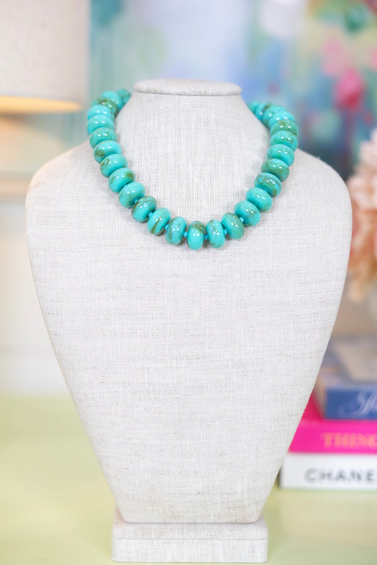 Sea Glass Beaded Necklace-Necklaces-Hart Designs-The Village Shoppe, Women’s Fashion Boutique, Shop Online and In Store - Located in Muscle Shoals, AL.