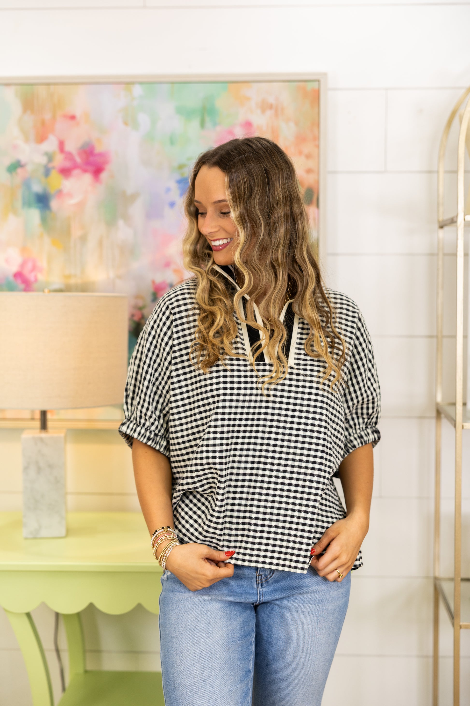 The Dally Top-Short Sleeves-Entro-The Village Shoppe, Women’s Fashion Boutique, Shop Online and In Store - Located in Muscle Shoals, AL.