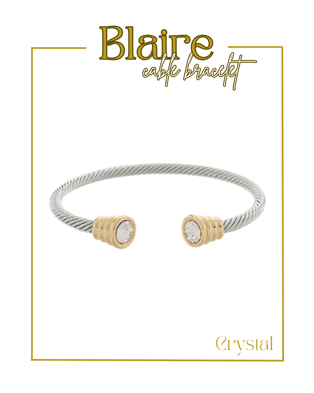 The Blaire Cable Bracelet-Bracelets-Golden Stella-The Village Shoppe, Women’s Fashion Boutique, Shop Online and In Store - Located in Muscle Shoals, AL.