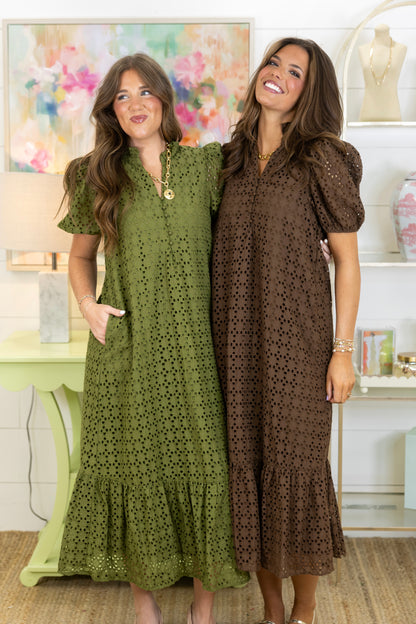 The Elsie Eyelet Midi Dress