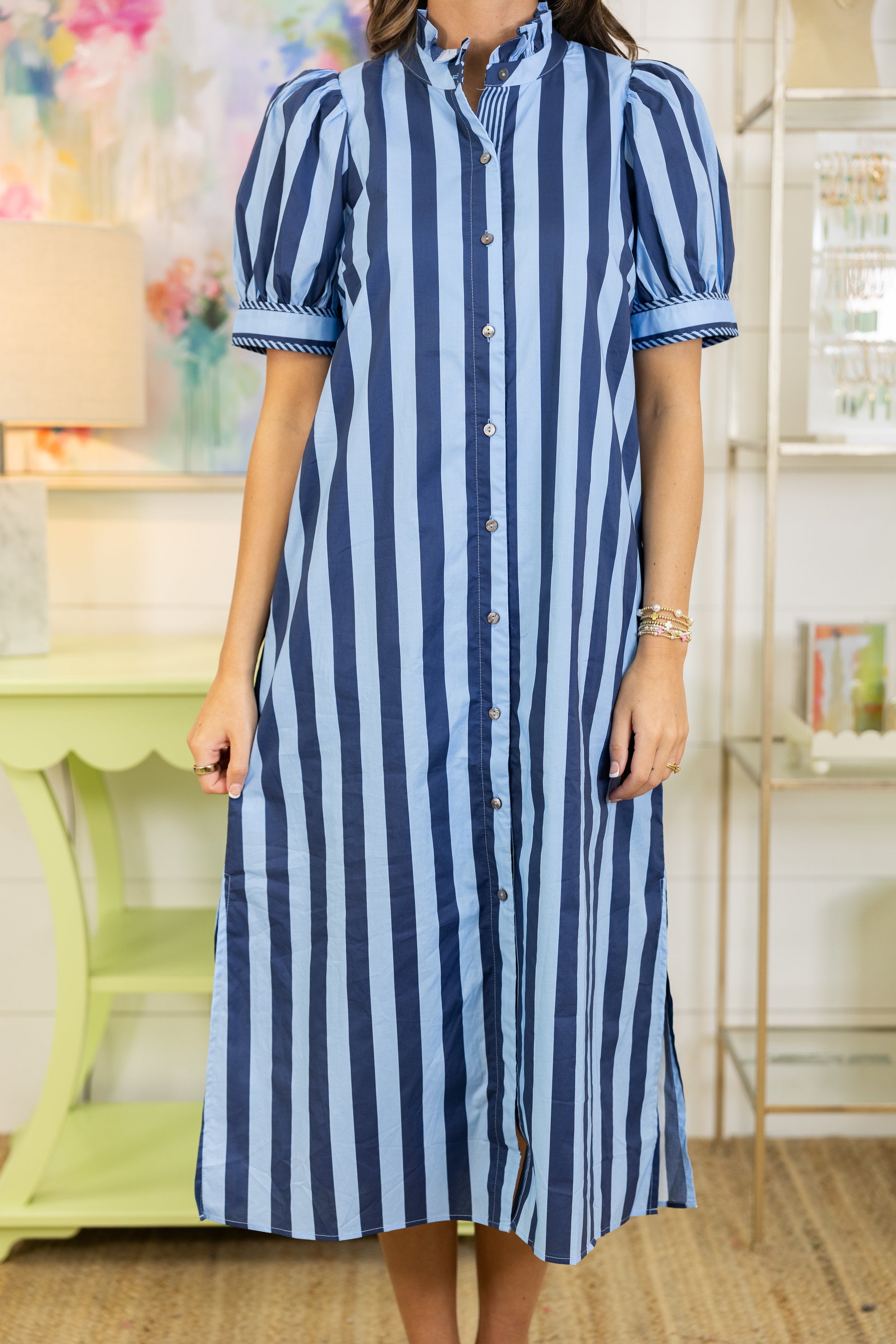 Cape Cod Stripe Midi Dress-Midi Dress-Entro-The Village Shoppe, Women’s Fashion Boutique, Shop Online and In Store - Located in Muscle Shoals, AL.