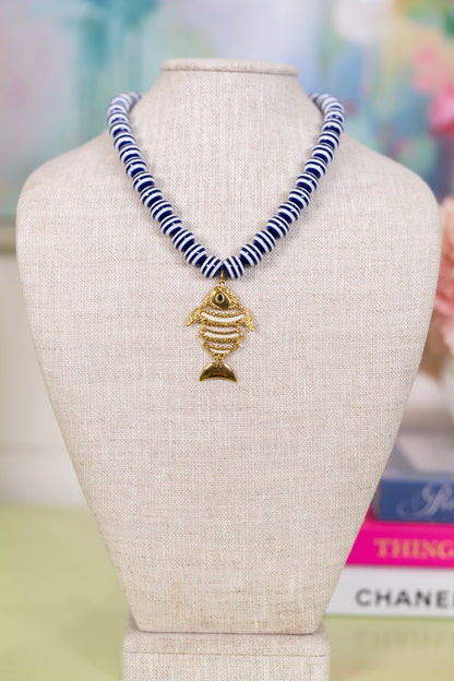 Seaside Stripe Necklace | Hart Designs-Necklaces-Hart Designs-The Village Shoppe, Women’s Fashion Boutique, Shop Online and In Store - Located in Muscle Shoals, AL.