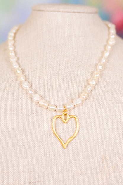 Pearl of My Heart Necklace-Necklaces-Virtue-The Village Shoppe, Women’s Fashion Boutique, Shop Online and In Store - Located in Muscle Shoals, AL.