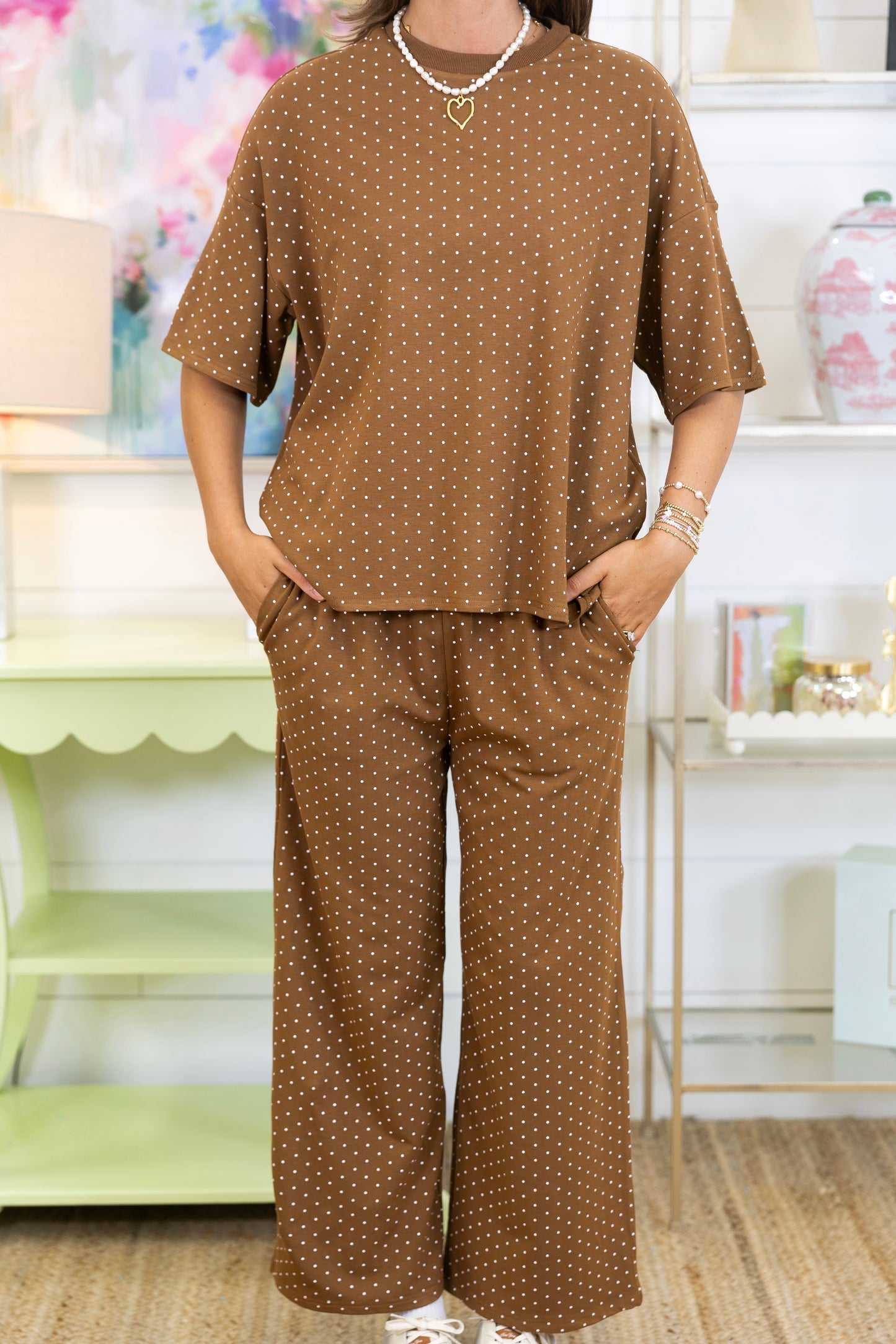 Coffee Break Set-Matching Set-Polagram-The Village Shoppe, Women’s Fashion Boutique, Shop Online and In Store - Located in Muscle Shoals, AL.