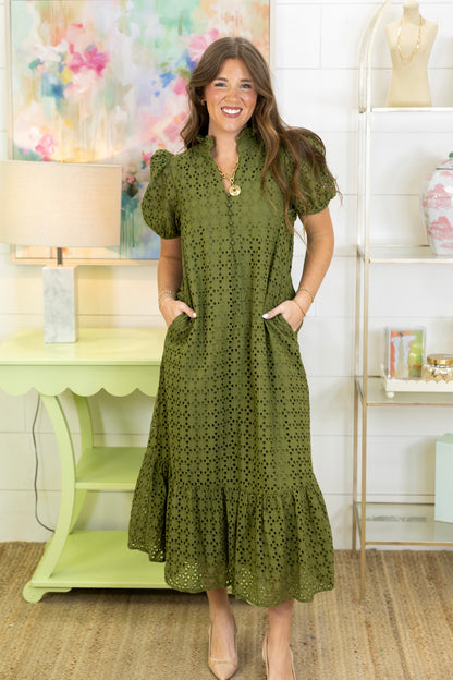 The Elsie Eyelet Midi Dress