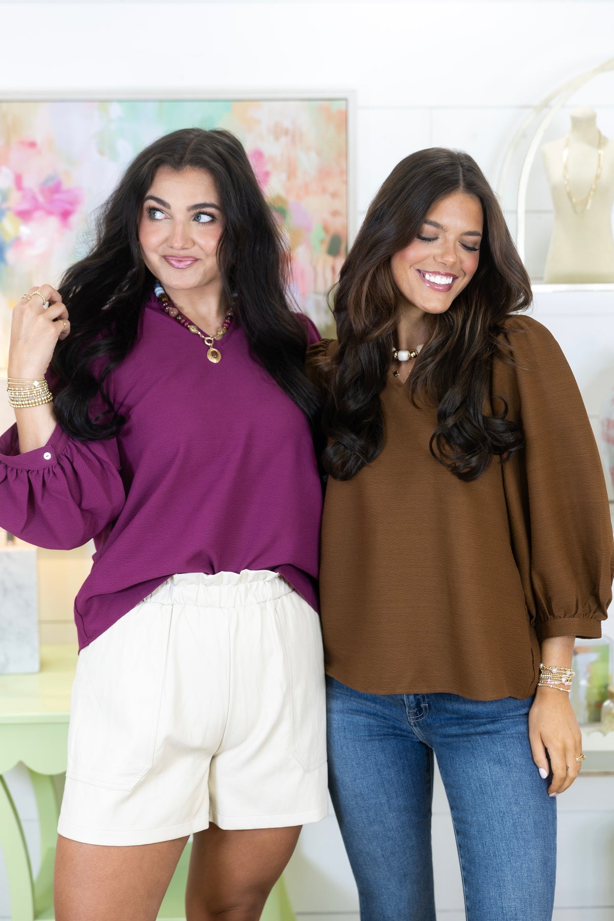 The Meredith Blouse-3/4 Sleeves-Jodifl-The Village Shoppe, Women’s Fashion Boutique, Shop Online and In Store - Located in Muscle Shoals, AL.