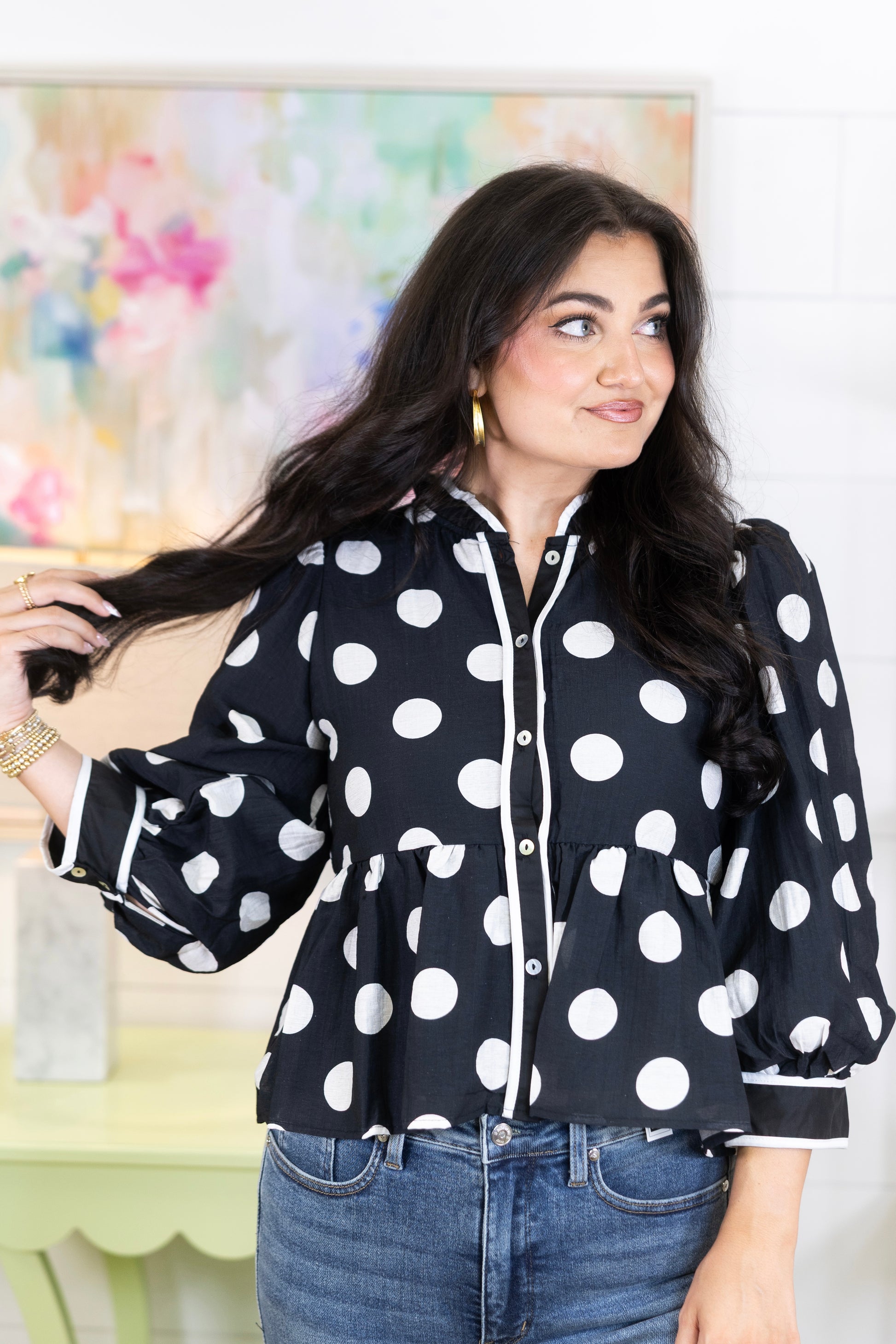 The Lonnie Blouse-3/4 Sleeves-Jodifl-The Village Shoppe, Women’s Fashion Boutique, Shop Online and In Store - Located in Muscle Shoals, AL.