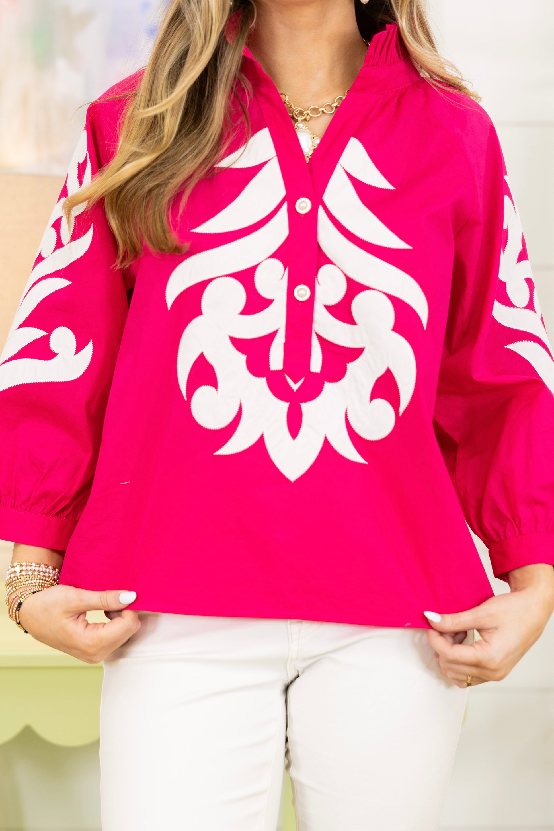 The Joey Blouse-3/4 Sleeves-Jodifl-The Village Shoppe, Women’s Fashion Boutique, Shop Online and In Store - Located in Muscle Shoals, AL.