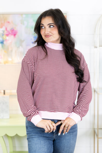 On Repeat Mockneck Pullover-Sweatshirt-Wishlist-The Village Shoppe, Women’s Fashion Boutique, Shop Online and In Store - Located in Muscle Shoals, AL.