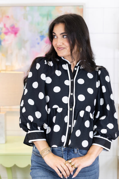 The Lonnie Blouse-3/4 Sleeves-Jodifl-The Village Shoppe, Women’s Fashion Boutique, Shop Online and In Store - Located in Muscle Shoals, AL.