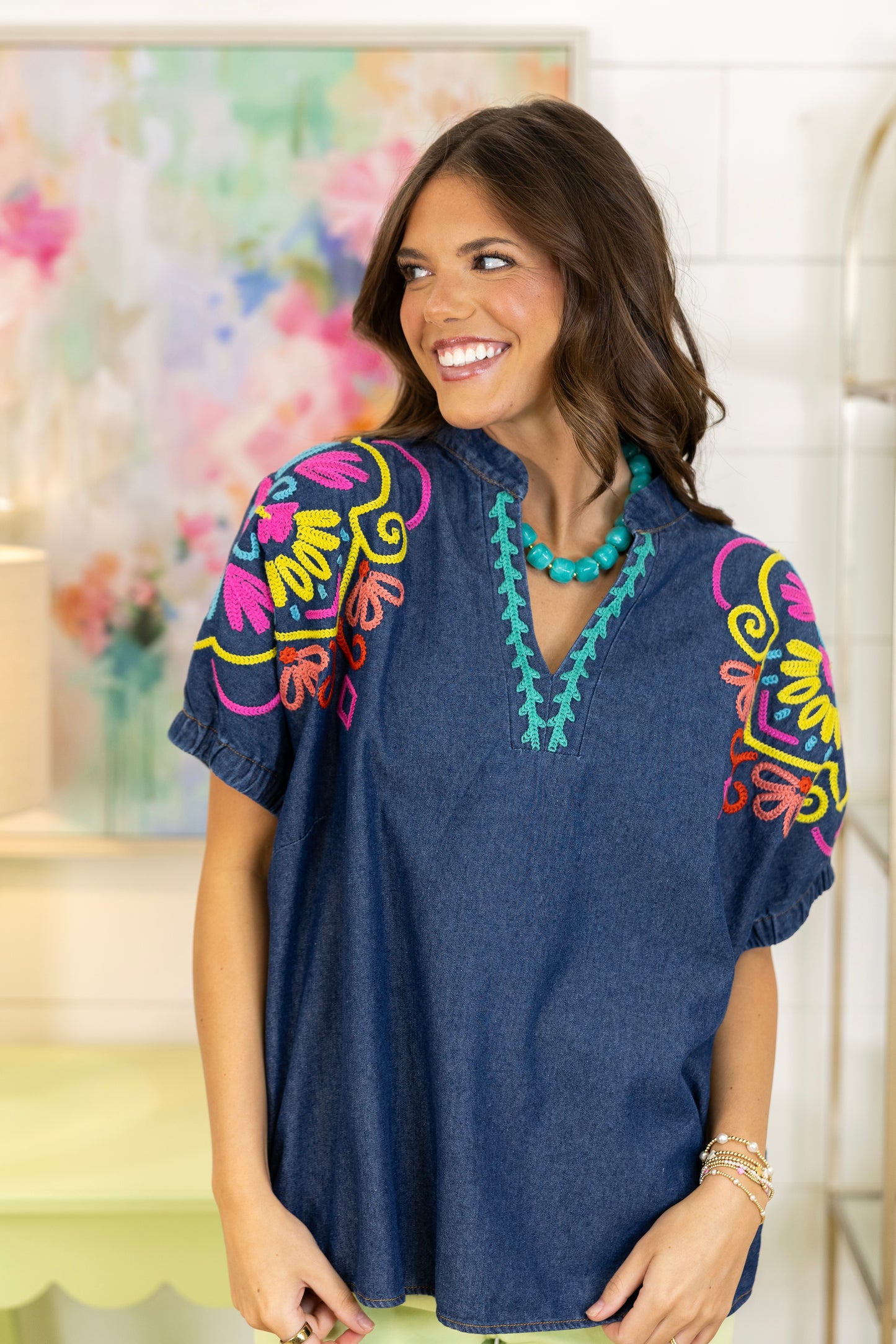 The Amelia Top-Short Sleeves-Umgee-The Village Shoppe, Women’s Fashion Boutique, Shop Online and In Store - Located in Muscle Shoals, AL.
