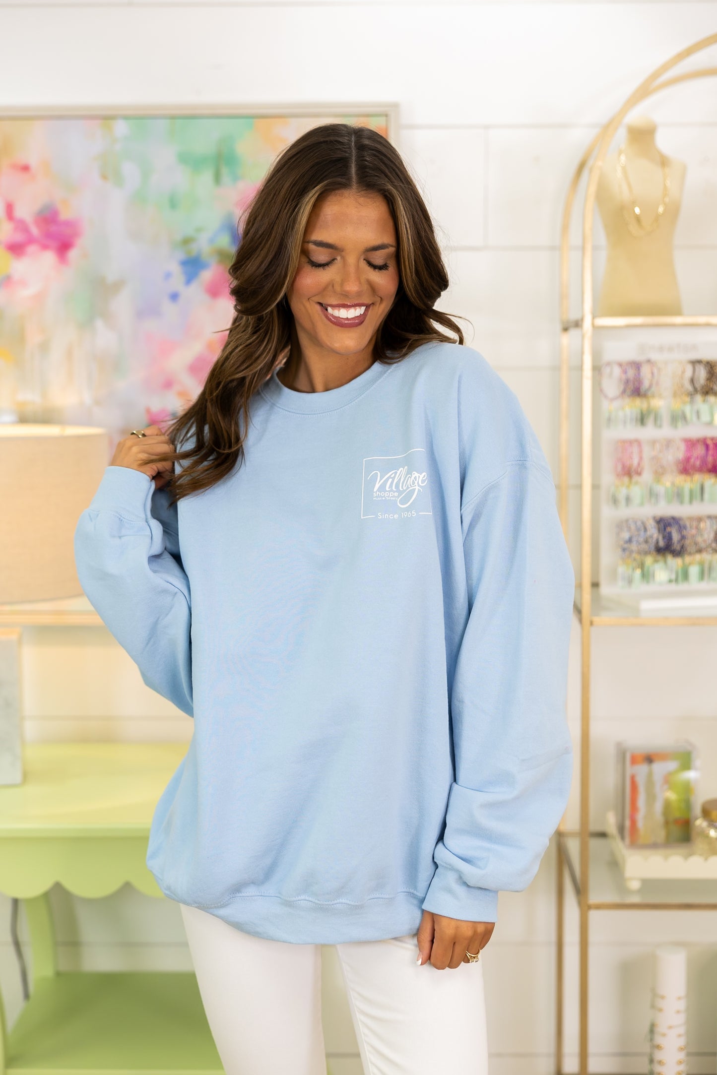 Village Shoppe Heritage Sweatshirt-Sweatshirt-The Village Shoppe-The Village Shoppe, Women’s Fashion Boutique, Shop Online and In Store - Located in Muscle Shoals, AL.