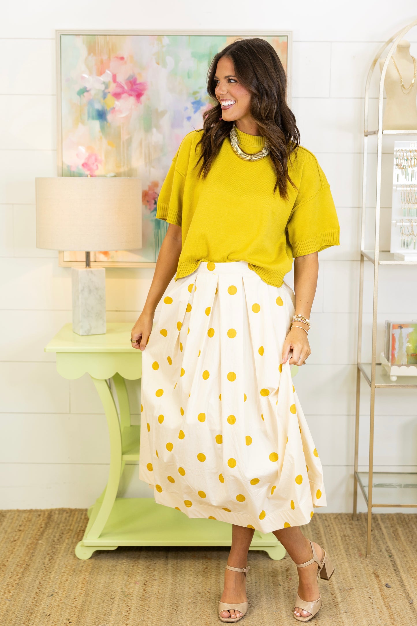 Lemon Drop Midi Skirt-Skirts-Glam-The Village Shoppe, Women’s Fashion Boutique, Shop Online and In Store - Located in Muscle Shoals, AL.