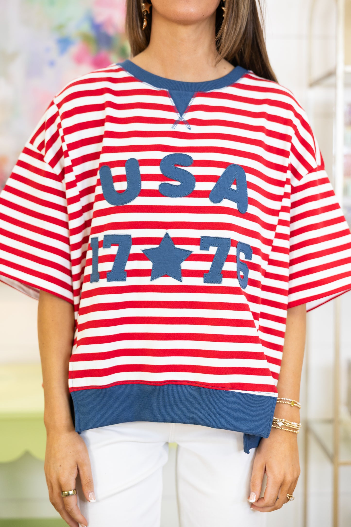 Like it's 1776 Tee-Short Sleeves-Main Strip-The Village Shoppe, Women’s Fashion Boutique, Shop Online and In Store - Located in Muscle Shoals, AL.