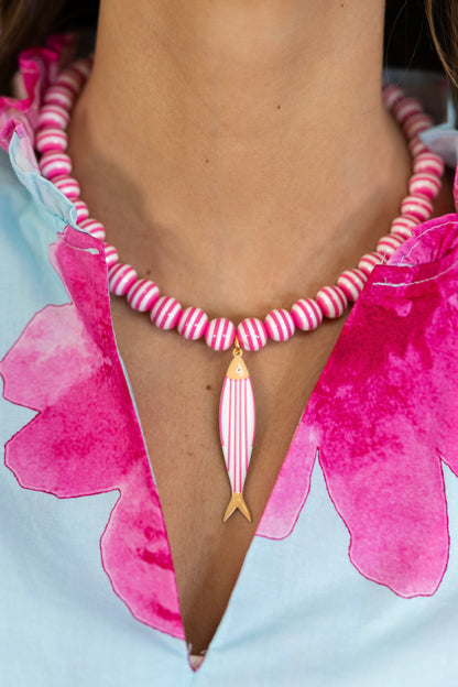 Seaside Stripe Necklace | Hart Designs-Necklaces-Hart Designs-The Village Shoppe, Women’s Fashion Boutique, Shop Online and In Store - Located in Muscle Shoals, AL.